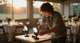 Compact lighting setups for small wedding receptions