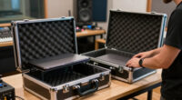 Comparison: Flight Cases with and without Laptop Shelves