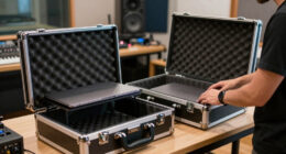 Comparison: Flight Cases with and without Laptop Shelves