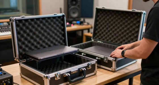 Comparison: Flight Cases with and without Laptop Shelves