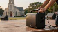 Setting up a portable speaker system for outdoor church events
